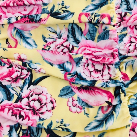 Torrid yellow and pink flamingos bikini, Sz. 1X - Picture 8 of 8